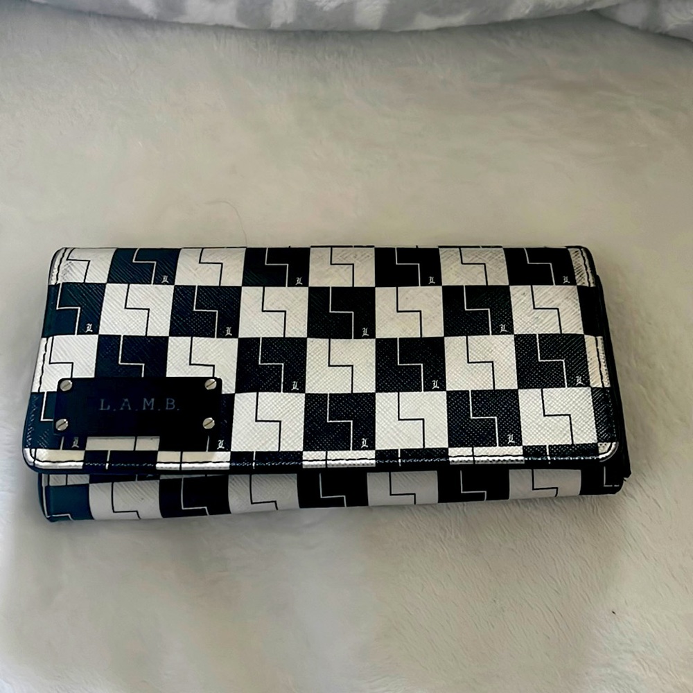 L.A.M.B black and white wallet